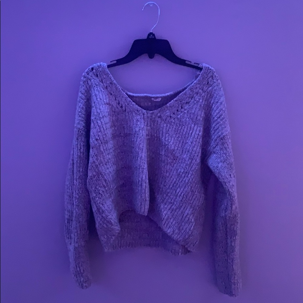 grey cropped sweater